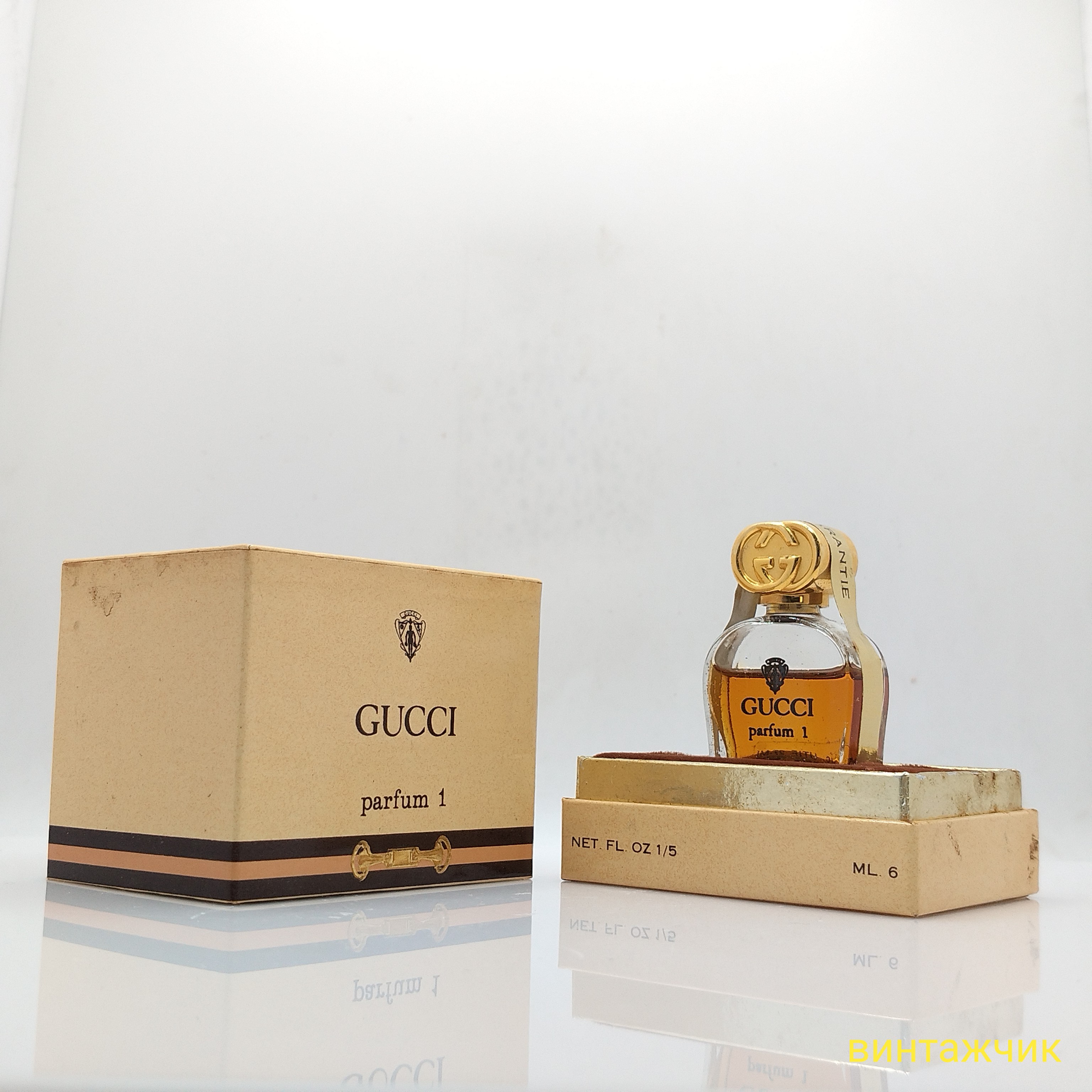 Parfum 1  Gucci  Parfum  Духи  Сплеш  6 мл  Франция  1980-е  Винтаж фото 5